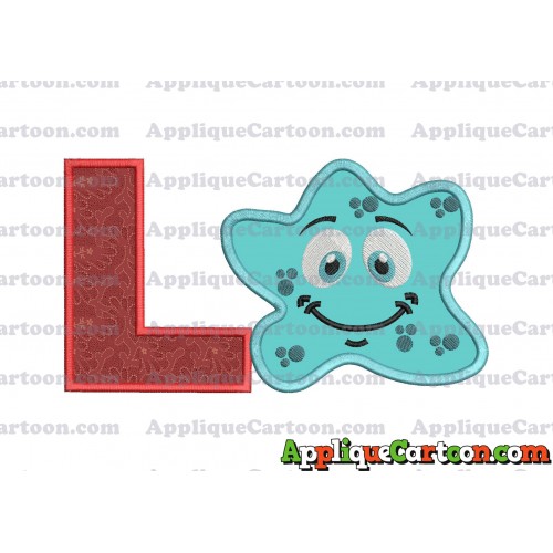 Bacteria Applique Embroidery Design With Alphabet L