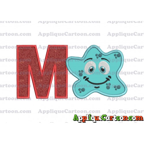 Bacteria Applique Embroidery Design With Alphabet M