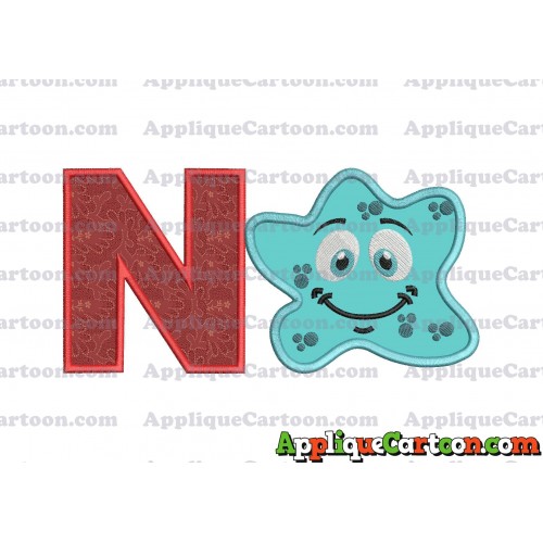 Bacteria Applique Embroidery Design With Alphabet N