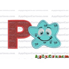 Bacteria Applique Embroidery Design With Alphabet P