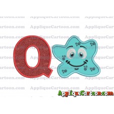 Bacteria Applique Embroidery Design With Alphabet Q