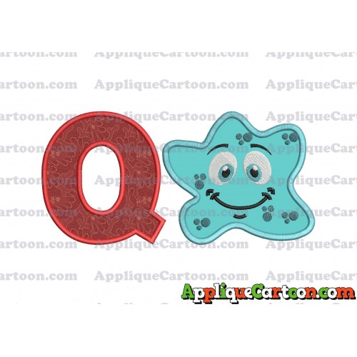 Bacteria Applique Embroidery Design With Alphabet Q