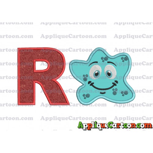 Bacteria Applique Embroidery Design With Alphabet R