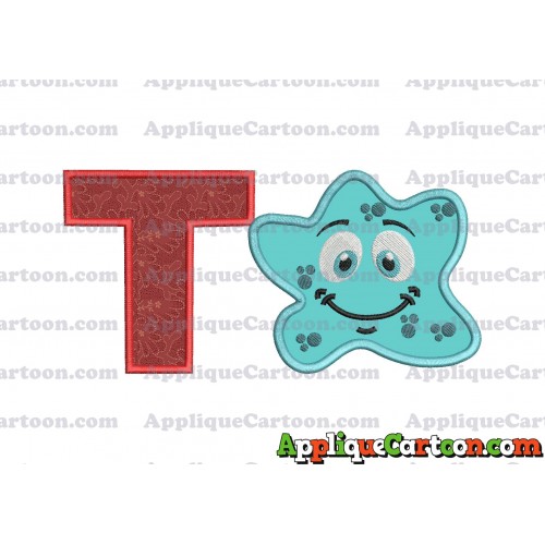 Bacteria Applique Embroidery Design With Alphabet T