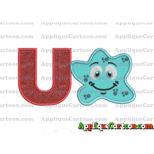 Bacteria Applique Embroidery Design With Alphabet U