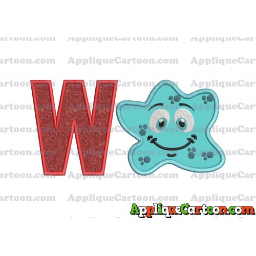 Bacteria Applique Embroidery Design With Alphabet W