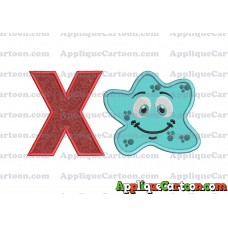 Bacteria Applique Embroidery Design With Alphabet X