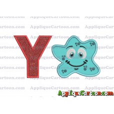 Bacteria Applique Embroidery Design With Alphabet Y