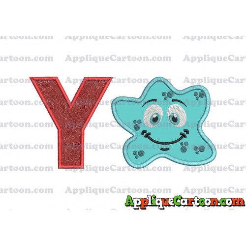 Bacteria Applique Embroidery Design With Alphabet Y