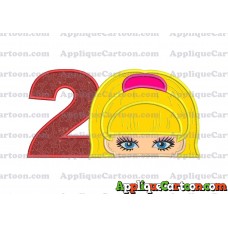 Barbie Applique Embroidery Design Birthday Number 2