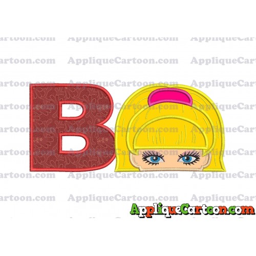Barbie Applique Embroidery Design With Alphabet B