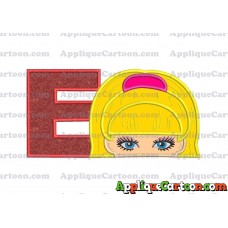 Barbie Applique Embroidery Design With Alphabet E