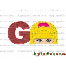Barbie Applique Embroidery Design With Alphabet G