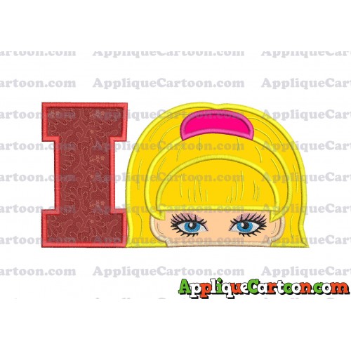 Barbie Applique Embroidery Design With Alphabet I