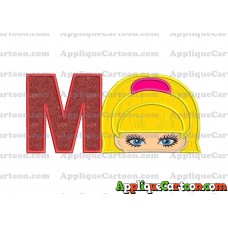 Barbie Applique Embroidery Design With Alphabet M