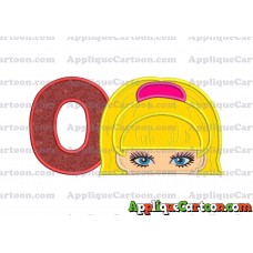Barbie Applique Embroidery Design With Alphabet O