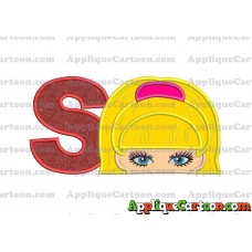Barbie Applique Embroidery Design With Alphabet S