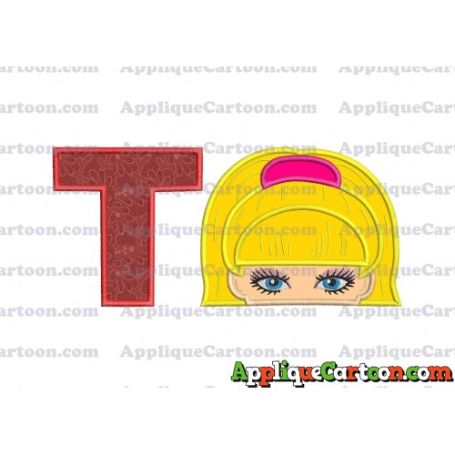 Barbie Applique Embroidery Design With Alphabet T