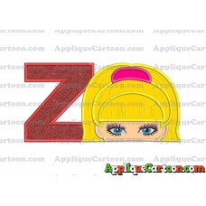 Barbie Applique Embroidery Design With Alphabet Z