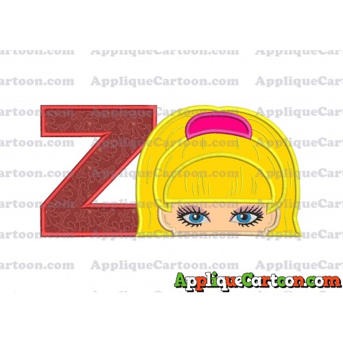 Barbie Applique Embroidery Design With Alphabet Z