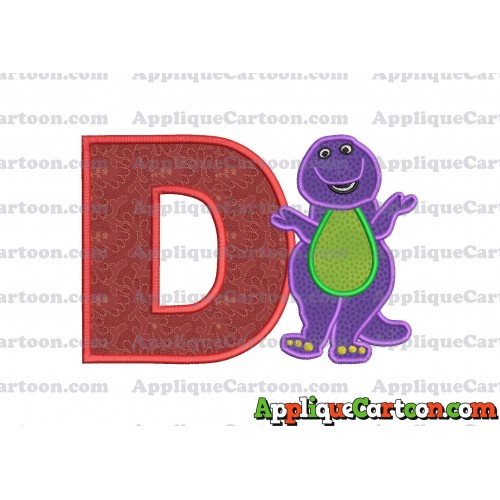 Barney Dinosaur Applique 01 Embroidery Design With Alphabet D