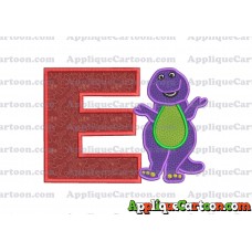 Barney Dinosaur Applique 01 Embroidery Design With Alphabet E