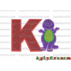 Barney Dinosaur Applique 01 Embroidery Design With Alphabet K