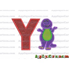 Barney Dinosaur Applique 01 Embroidery Design With Alphabet Y