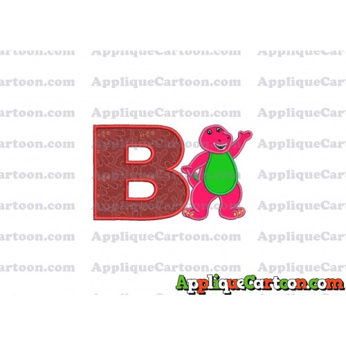 Barney Dinosaur Applique 02 Embroidery Design With Alphabet B