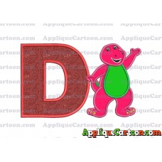 Barney Dinosaur Applique 02 Embroidery Design With Alphabet D