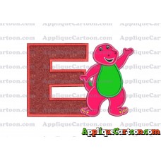 Barney Dinosaur Applique 02 Embroidery Design With Alphabet E