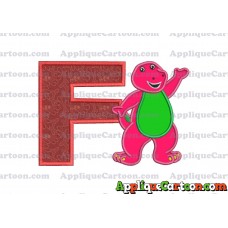 Barney Dinosaur Applique 02 Embroidery Design With Alphabet F