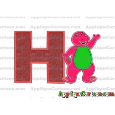 Barney Dinosaur Applique 02 Embroidery Design With Alphabet H