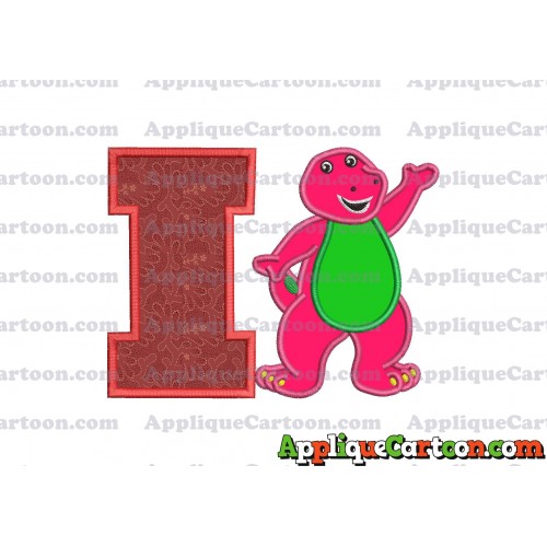Barney Dinosaur Applique 02 Embroidery Design With Alphabet I