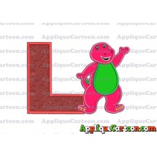 Barney Dinosaur Applique 02 Embroidery Design With Alphabet L
