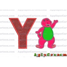 Barney Dinosaur Applique 02 Embroidery Design With Alphabet Y