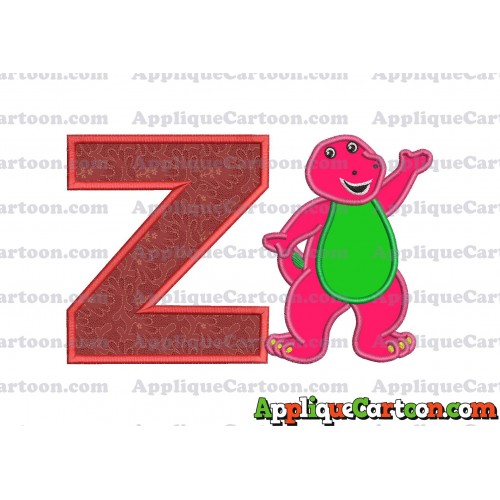 Barney Dinosaur Applique 02 Embroidery Design With Alphabet Z