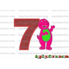 Barney Dinosaur Applique 03 Embroidery Design Birthday Number 7