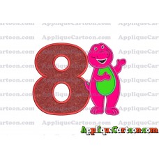 Barney Dinosaur Applique 03 Embroidery Design Birthday Number 8
