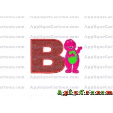Barney Dinosaur Applique 03 Embroidery Design With Alphabet B
