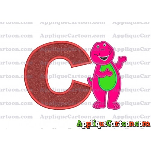 Barney Dinosaur Applique 03 Embroidery Design With Alphabet C