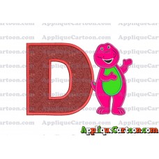 Barney Dinosaur Applique 03 Embroidery Design With Alphabet D