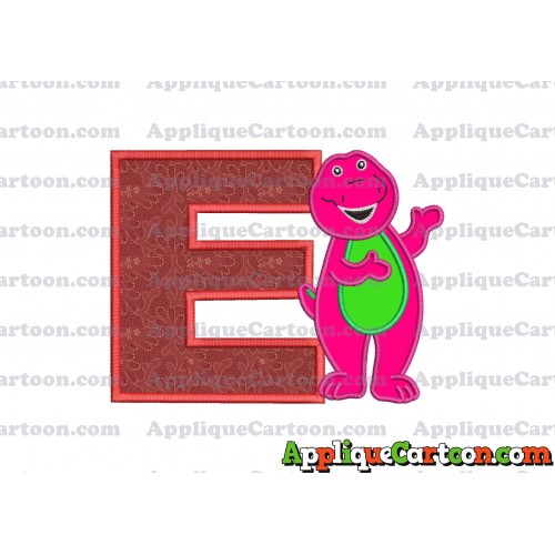 Barney Dinosaur Applique 03 Embroidery Design With Alphabet E