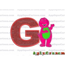 Barney Dinosaur Applique 03 Embroidery Design With Alphabet G