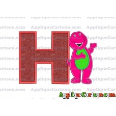 Barney Dinosaur Applique 03 Embroidery Design With Alphabet H