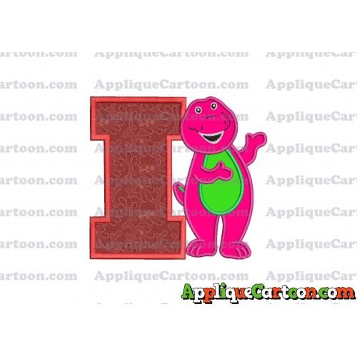 Barney Dinosaur Applique 03 Embroidery Design With Alphabet I