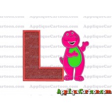 Barney Dinosaur Applique 03 Embroidery Design With Alphabet L