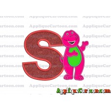 Barney Dinosaur Applique 03 Embroidery Design With Alphabet S
