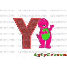 Barney Dinosaur Applique 03 Embroidery Design With Alphabet Y
