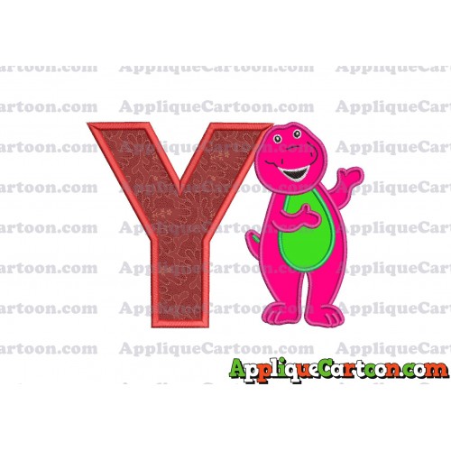 Barney Dinosaur Applique 03 Embroidery Design With Alphabet Y